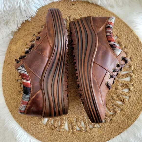 Bionica Women's Gervais Aztec Brown Leather Wedge Oxford Shoes SZ 8M - Picture 4 of 8
